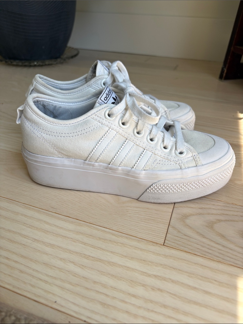 Adidas Platform Nizza Triple White - Womens Size US 6